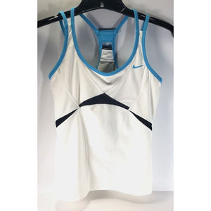 Nike Vintage Racerback Tank Top Women's Small 4/6 Blue, White & Black